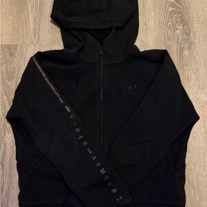 Under Armour Jet Black Full-Zip Hoodie medium women’s athletic
